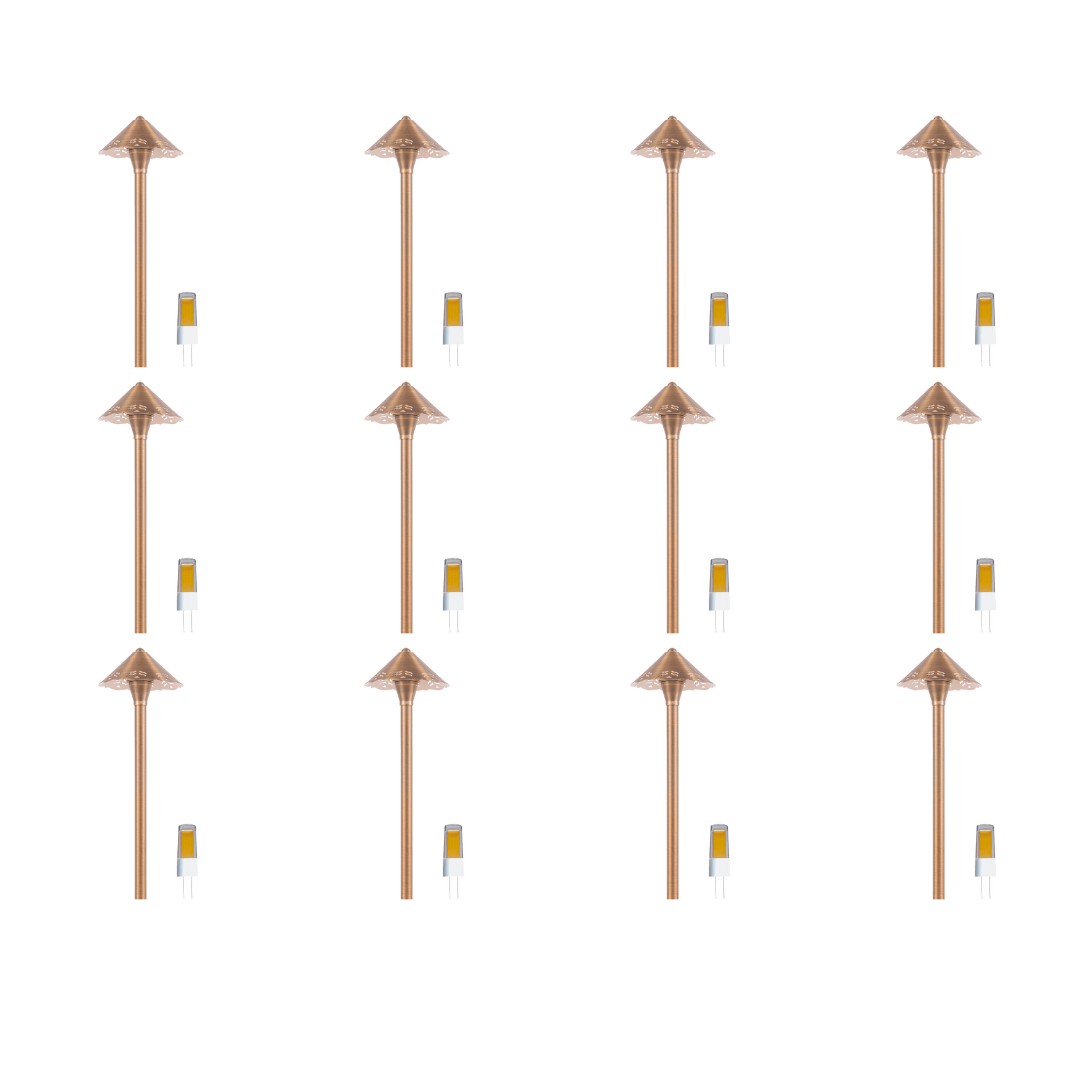 PLB12 4x/8x/12x Package Brass LED Low Voltage Pathway Outdoor Lighting Landscape Fixture 3W 3000K