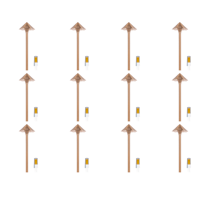 PLB12 4x/8x/12x Package Brass LED Low Voltage Pathway Outdoor Lighting Landscape Fixture 3W 3000K
