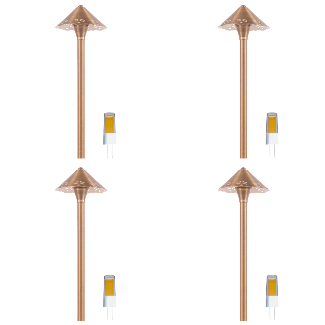 PLB12 4x/8x/12x Package Brass LED Low Voltage Pathway Outdoor Lighting Landscape Fixture 5W 3000K