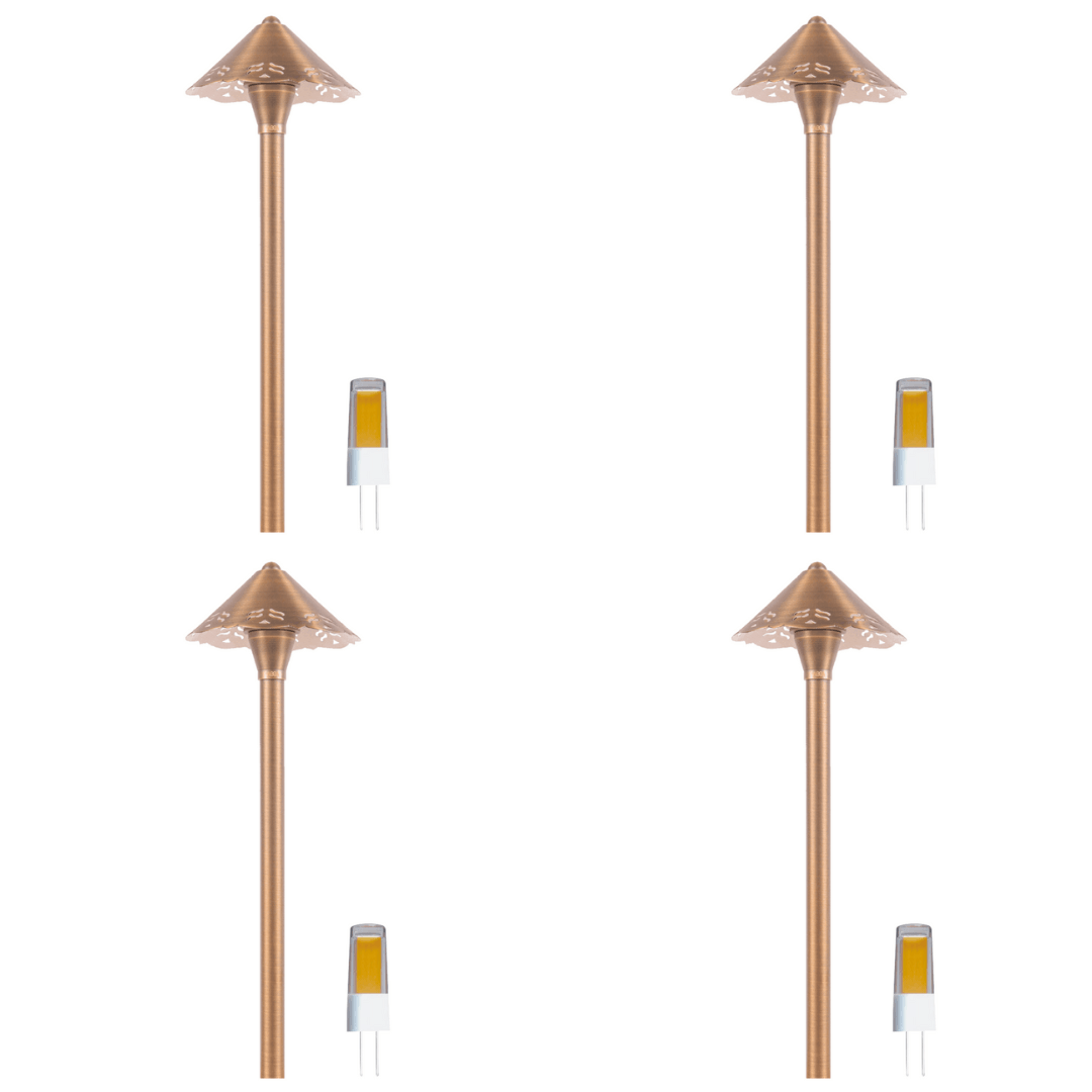 PLB12 4x/8x/12x Package Brass LED Low Voltage Pathway Outdoor Lighting Landscape Fixture 3W 3000K