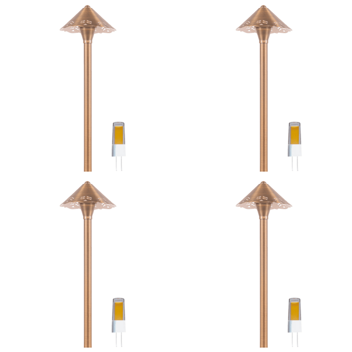 PLB12 4x/8x/12x Package Brass LED Low Voltage Pathway Outdoor Lighting Landscape Fixture 5W 3000K