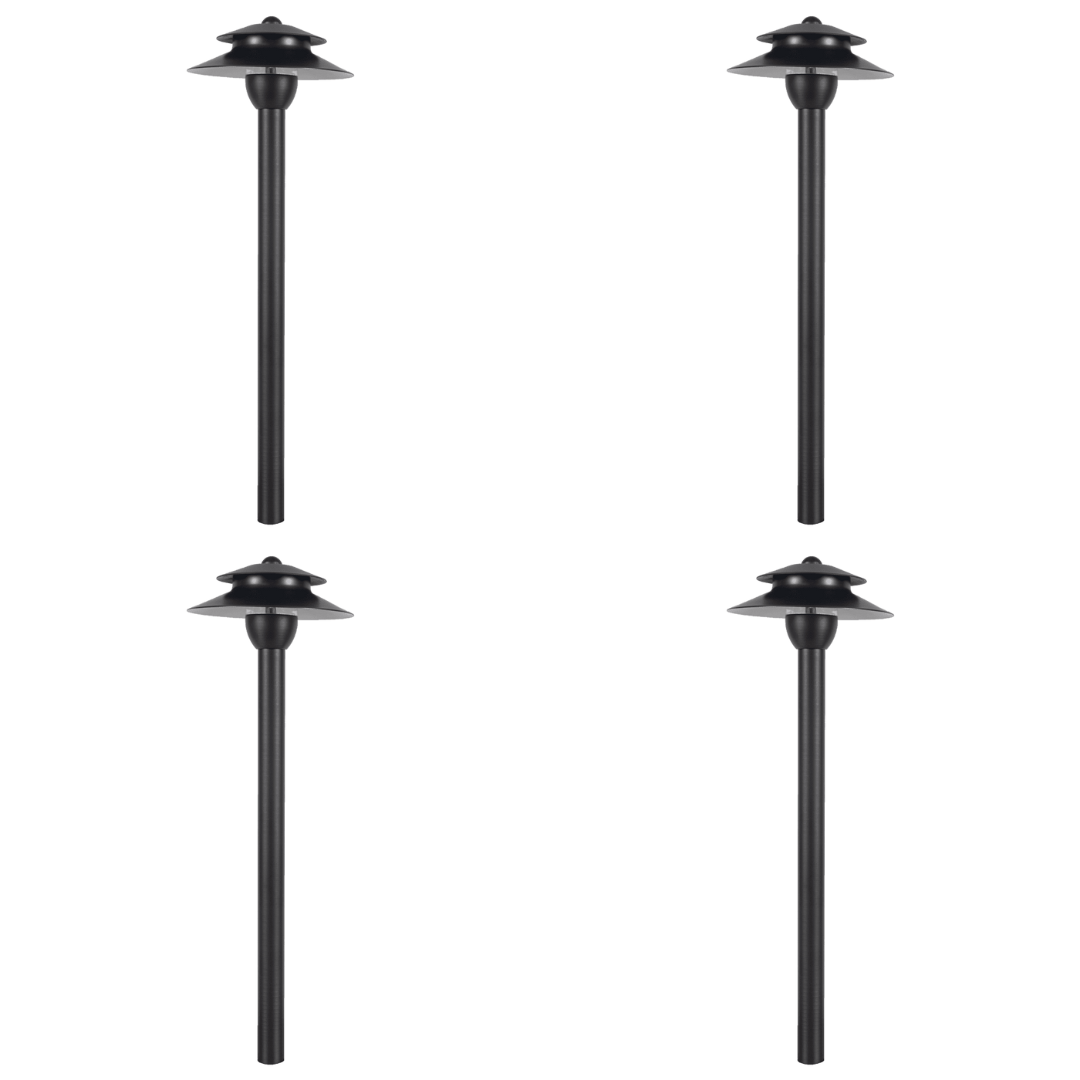 PLB13 4x/8x/12x Package Two Tier Brass Pathway Low Voltage Pagoda Light Led Landscape Lighting Fixture 2W 3000K