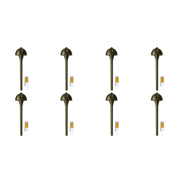 PLB18 4x/8x/12x Package Brass LED Mini Globe Lamp Ready Low Voltage Pathway Outdoor Landscape Lighting Fixture 3W 3000K Bulb