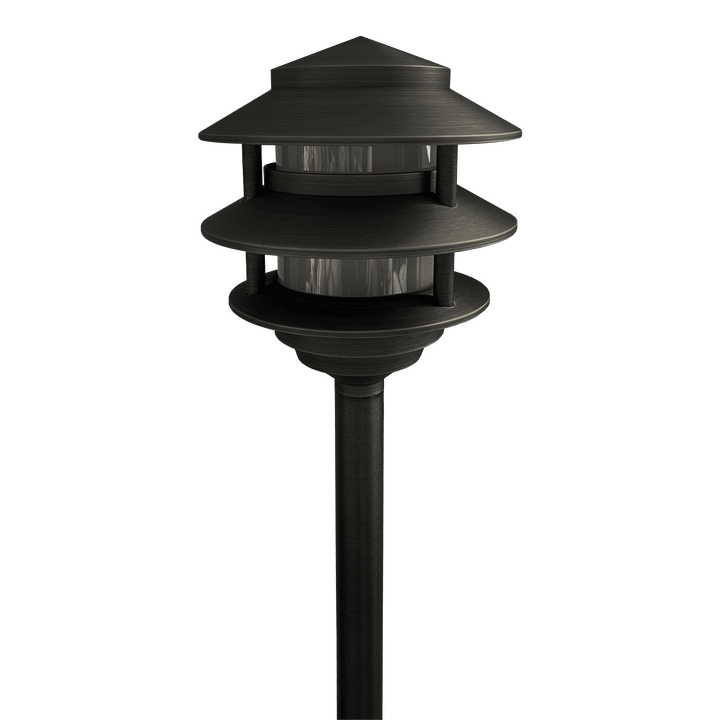 PLB22 Cast Brass Pagoda LED Low Voltage Pathway Outdoor Lighting Landscape Fixture