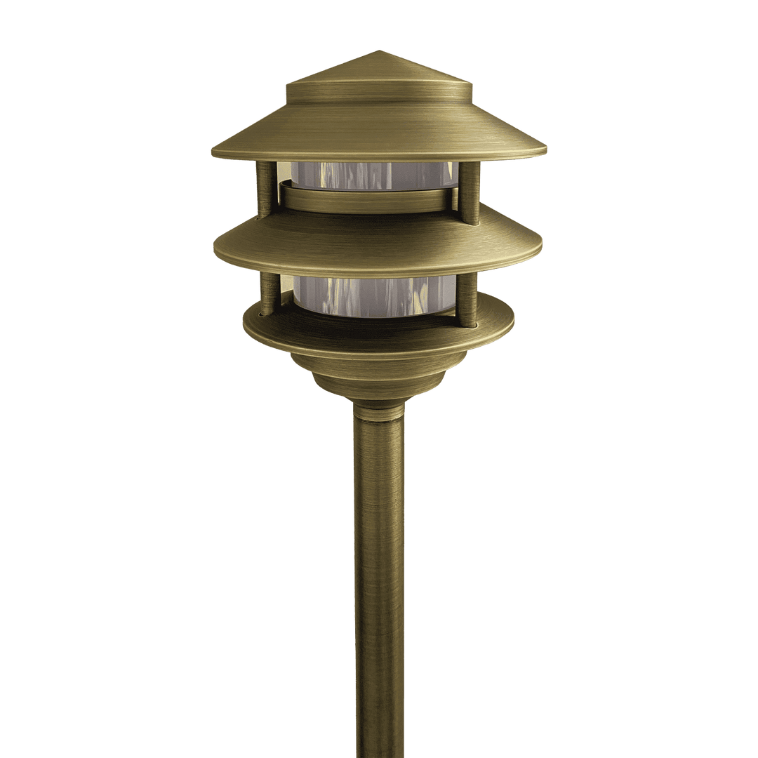 PLB22 4x/8x/12x Package Cast Brass Pagoda LED Low Voltage Pathway Outdoor Lighting Landscape Fixture 5W 3000K Bulb