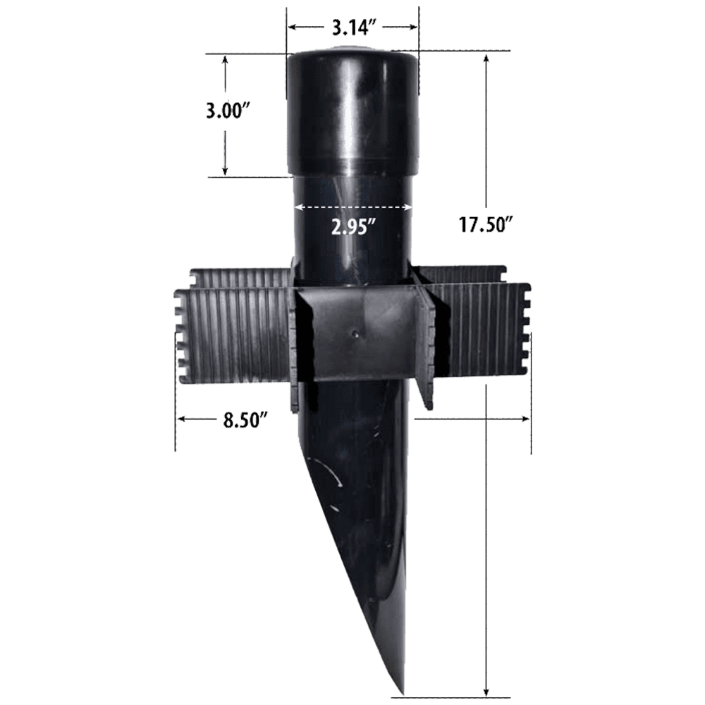 PV51 Heavy Duty PermaPost PVC Post with Cap for Landscape Lighting Fixtures.