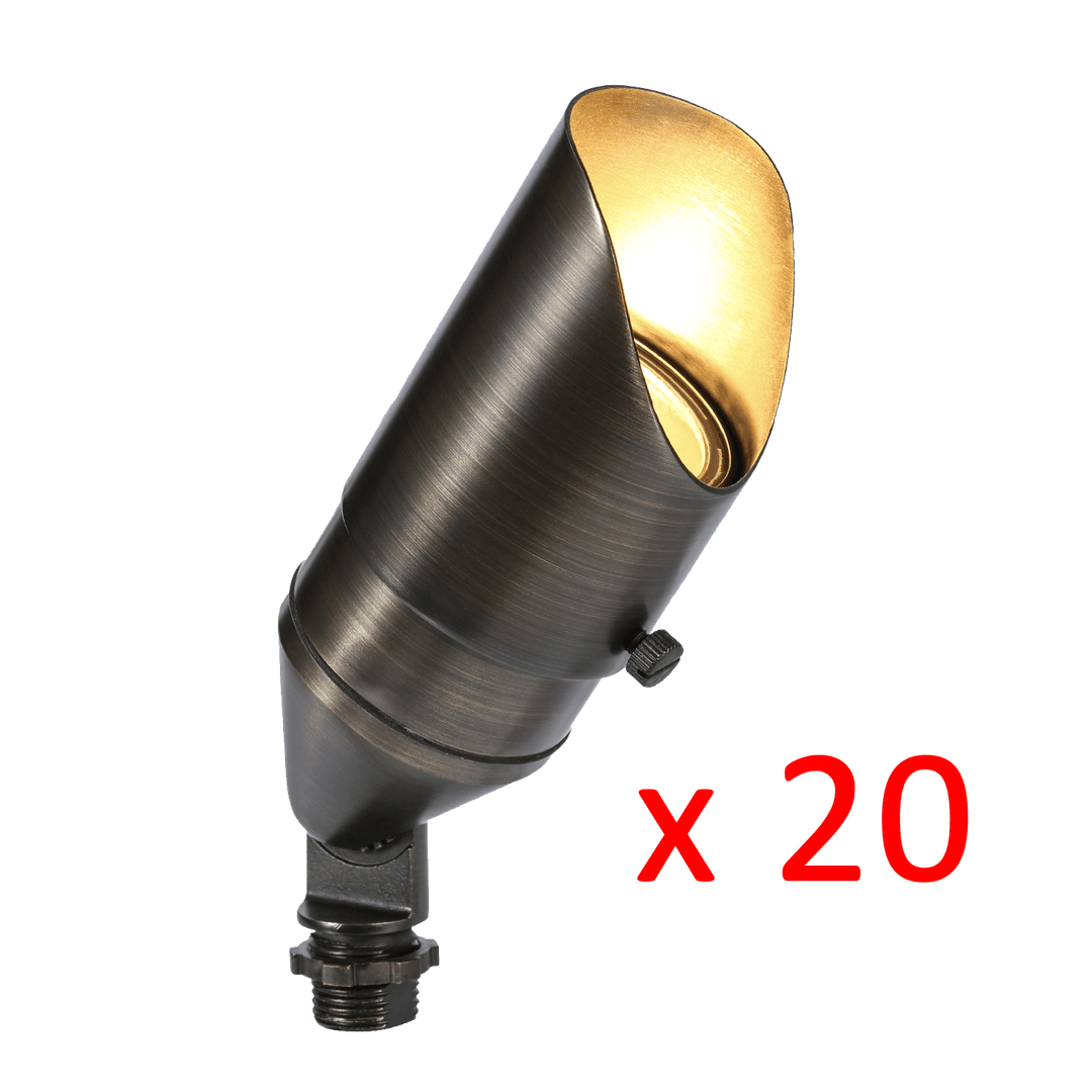 RAL8105 x20 Package Brass Bullet Accent Light Low Voltage LED Outdoor Landscape Spotlight