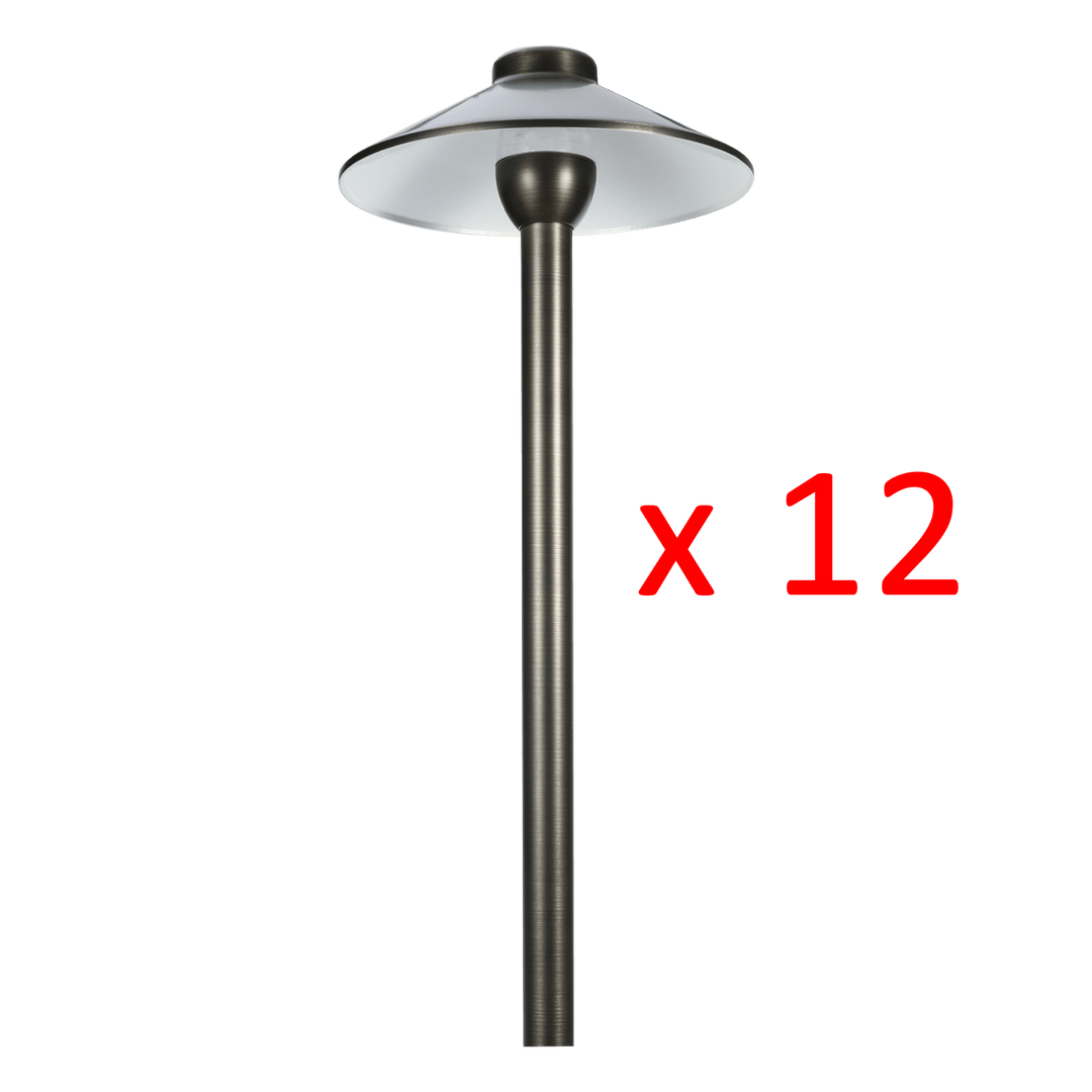 RPL8902 x12 Package Outdoor Garden Pathway Light | Low Voltage Brass Path Light