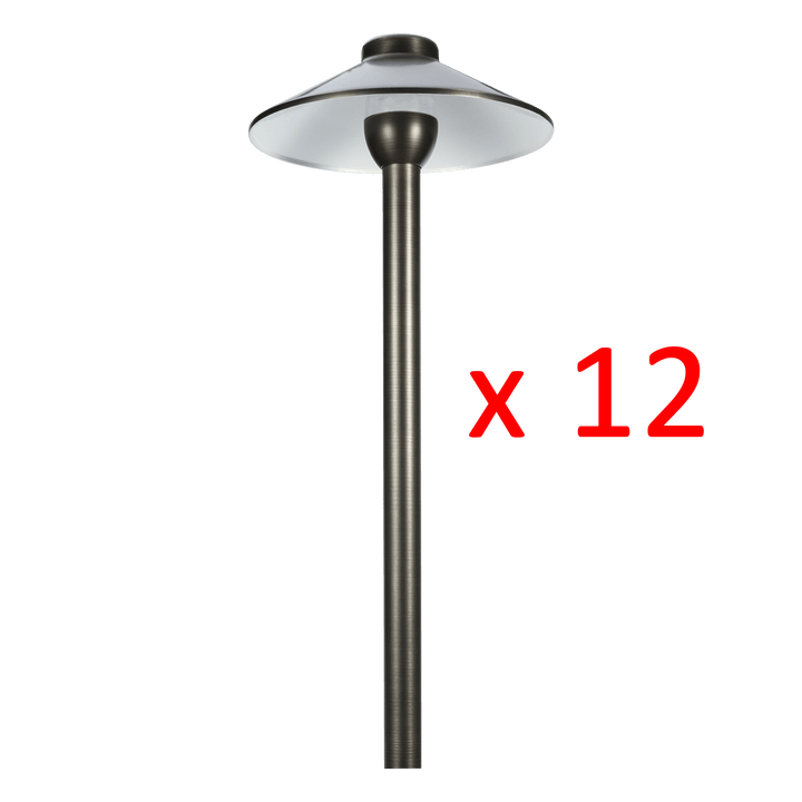 RPL8902 x12 Package Outdoor Garden Pathway Light | Low Voltage Brass Path Light