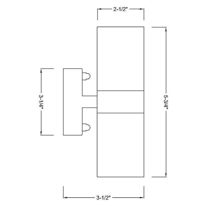 SCB05 LED Cylinder Up Down Light 2 Directional Brass Sconce Lighting.