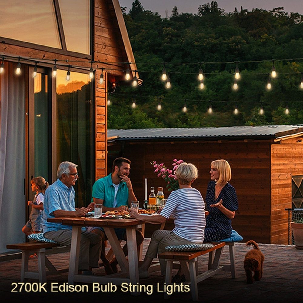 SL102 LED Dimmable Smart Bistro Outdoor String Lights – Sun Bright Lighting