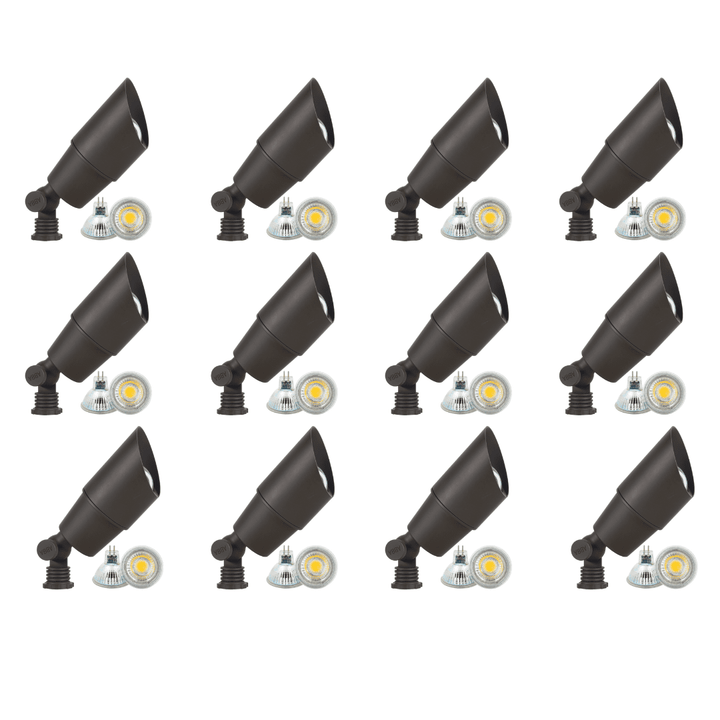 SPB01 4x/8x/12x Package Low Voltage Directional Spot Light Outdoor Landscape Lightingwith 5W 3000K Bulb