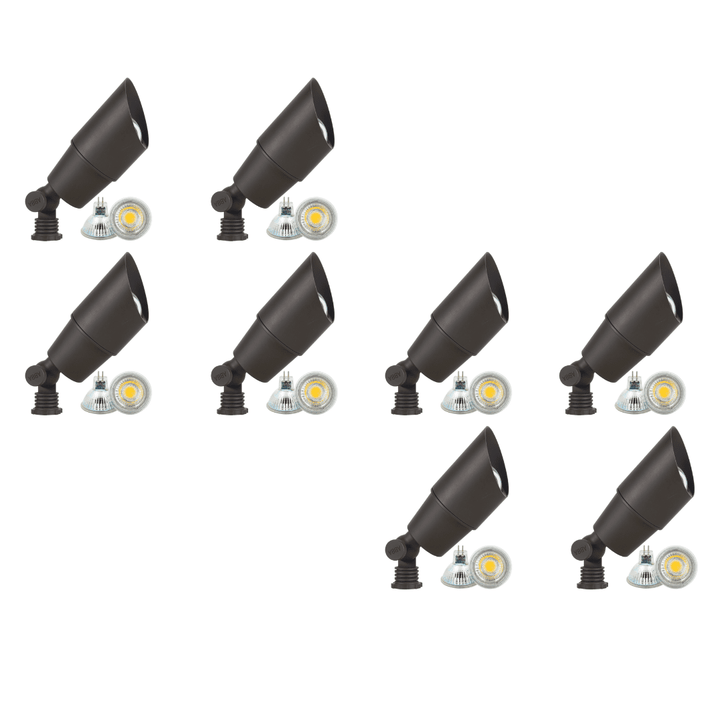 SPB01 4x/8x/12x Package Low Voltage Directional Spot Light Outdoor Landscape Lightingwith 5W 3000K Bulb