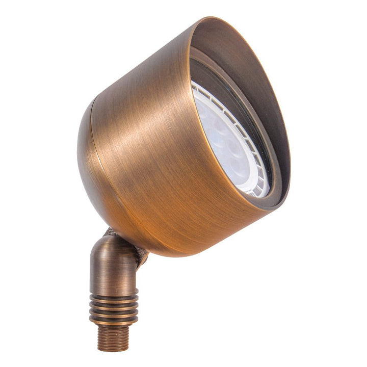 SPB07 Cast Brass Flood Light | Lamp Ready Low Voltage Landscape Light - Sun Bright Lighting