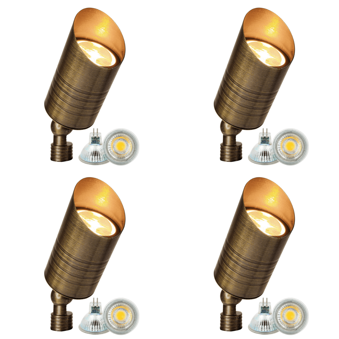 SPB09 4x/8x/12x Package with 5W 3000K Bulb Low Voltage LED Outdoor Landscape Spotlight