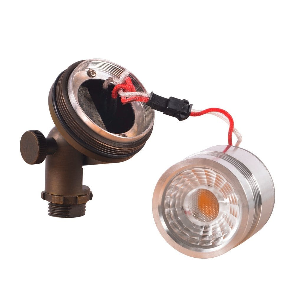 SPB12 Cast Brass Spot Light | 3W-12W Integrated LED Low Voltage Landscape Light - Sun Bright Lighting