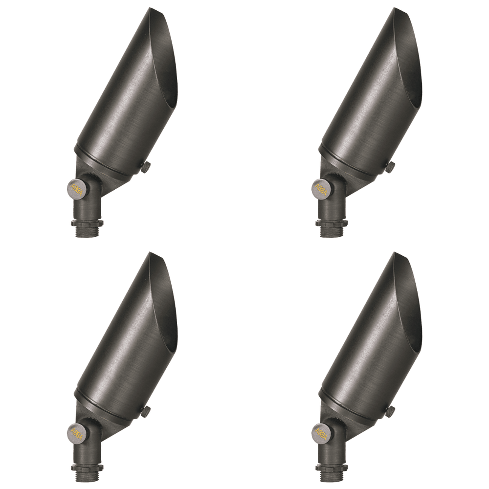 Outdoor Landscape Lighting LED 12V Low Voltage SPB12 4x/8x/12x Package 3W-12W Adjustable LED 12V Low Voltage Outdoor Landscape Lighting Brass Spotlight 3000K Dark Brass 4 Pack