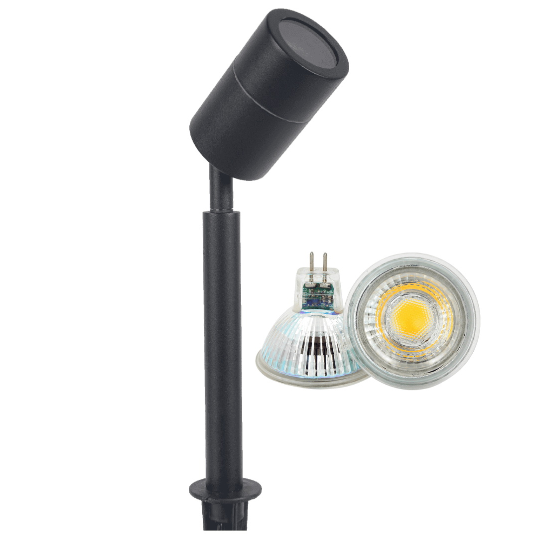 SPS02 4x/8x/12x Package Low Voltage LED Stainless Steel Spotlight Adjustable Up Lighting Fixtures with 5W 3000K Bulb