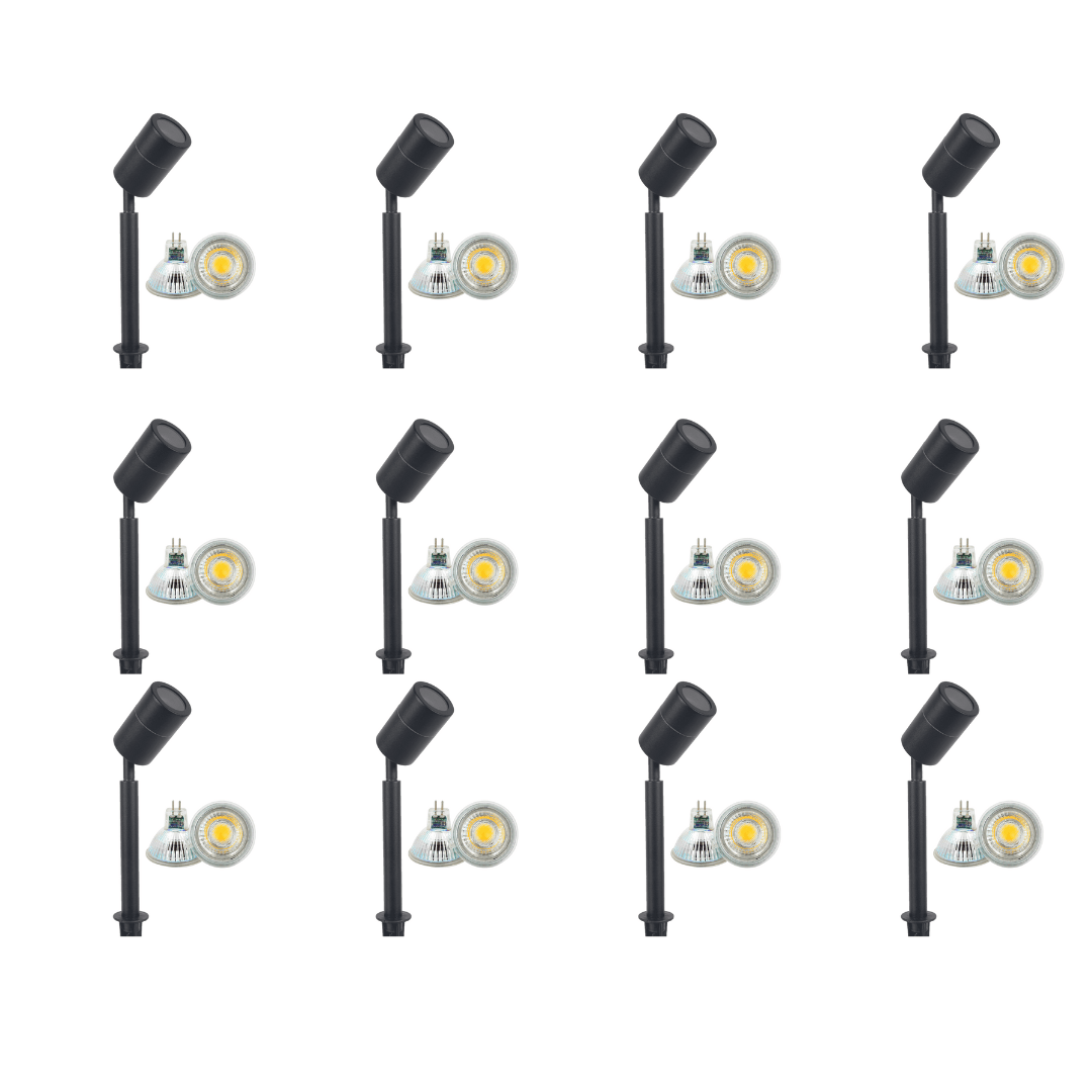 SPS02 4x/8x/12x Package Low Voltage LED Stainless Steel Spotlight Adjustable Up Lighting Fixtures 5W 3000K