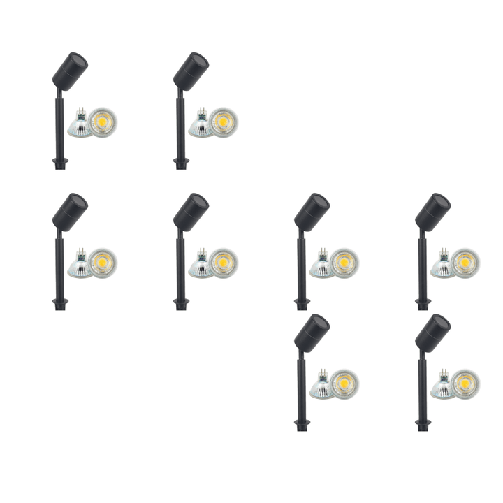 SPS02 4x/8x/12x Package Low Voltage LED Stainless Steel Spotlight Adjustable Up Lighting Fixtures 5W 3000K