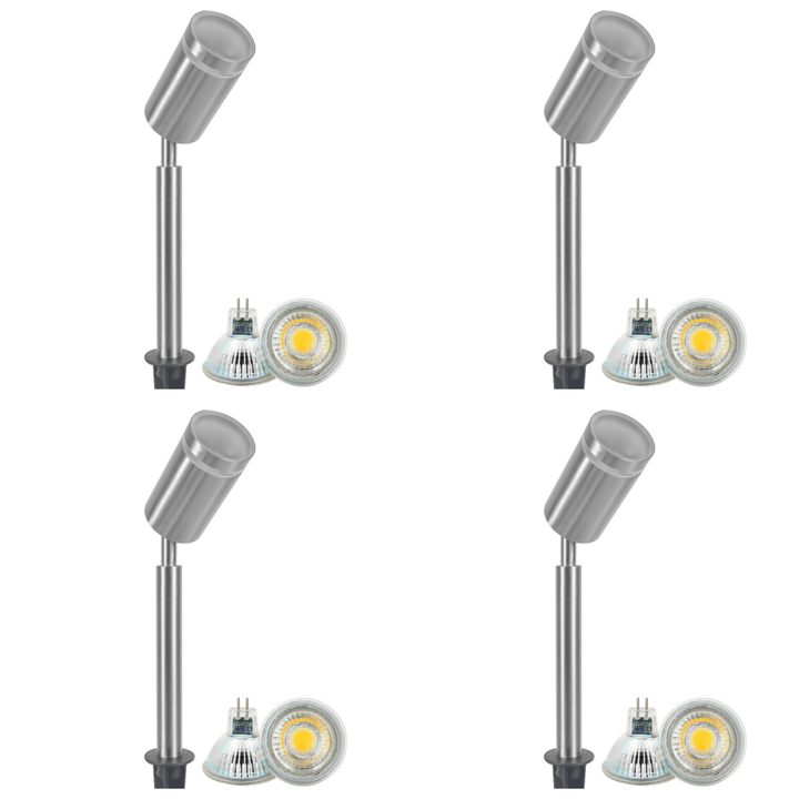 SPS03 4x/8x/12x Package LED Stainless Steel Low Voltage Outdoor Spotlight Adjustable Up Lighting Fixtures 5W 3000K