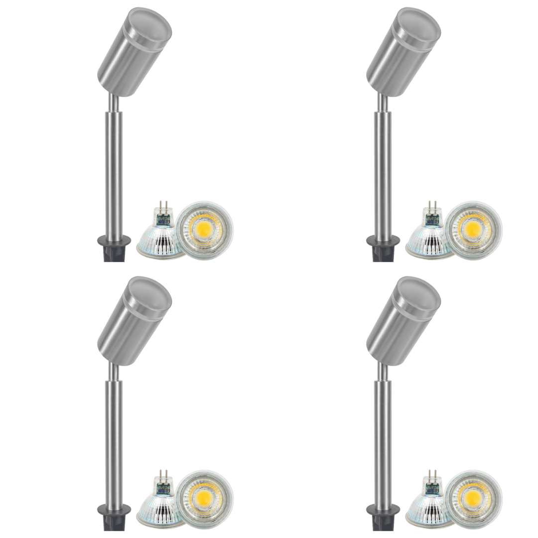 SPS03 4x/8x/12x Package LED Stainless Steel Low Voltage Outdoor Spotlight Adjustable Up Lighting Fixtures 5W 3000K