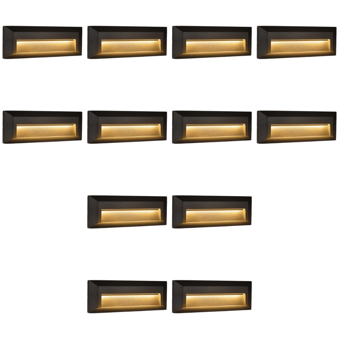 STA04 4x/8x/12x Package 3+3W 3CCT 3000K/4000K/5000K Low Voltage Cast Aluminum Rectangular Surface Mount LED Step or Deck Light