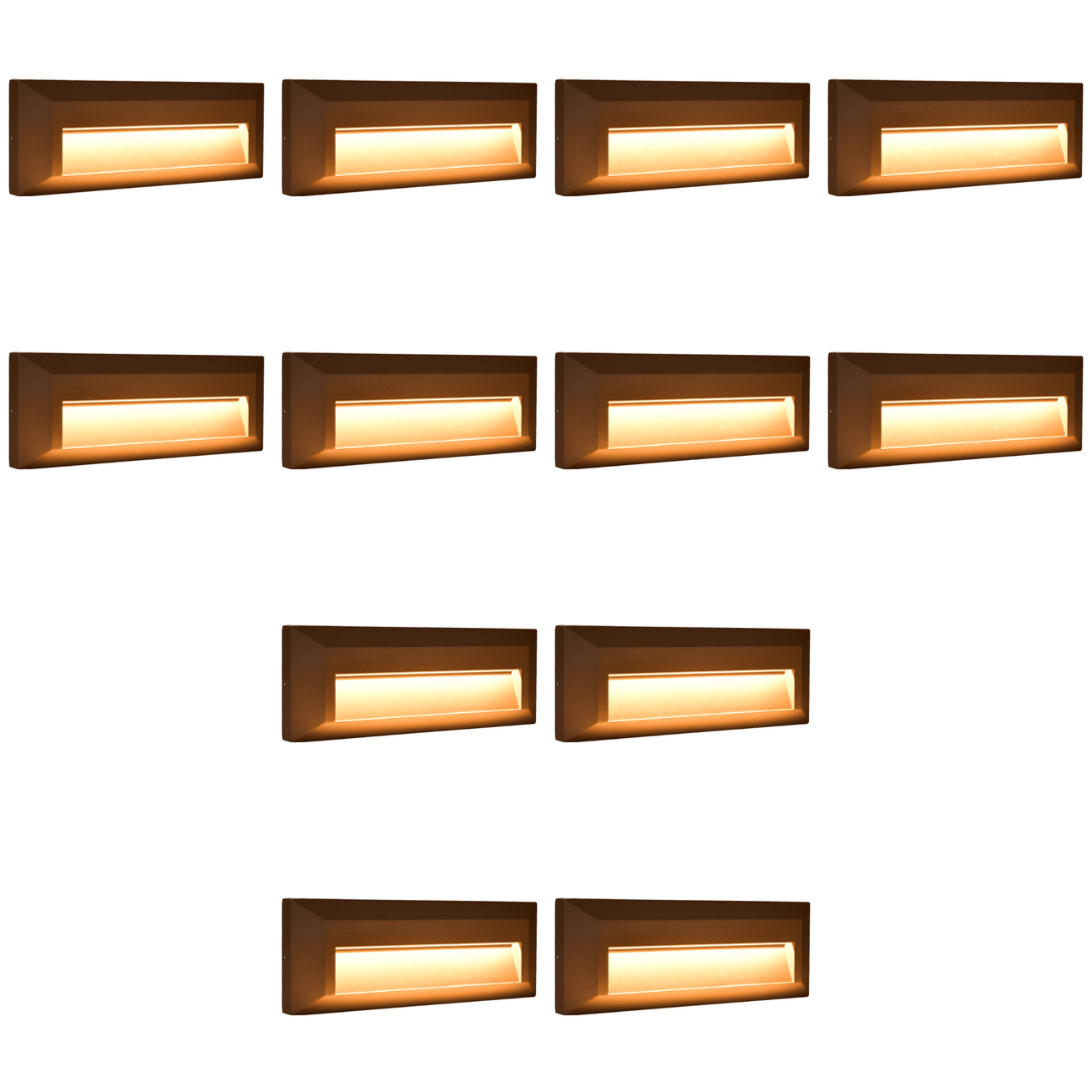STA04 4x/8x/12x Package 3+3W 3CCT 3000K/4000K/5000K Low Voltage Cast Aluminum Rectangular Surface Mount LED Step or Deck Light