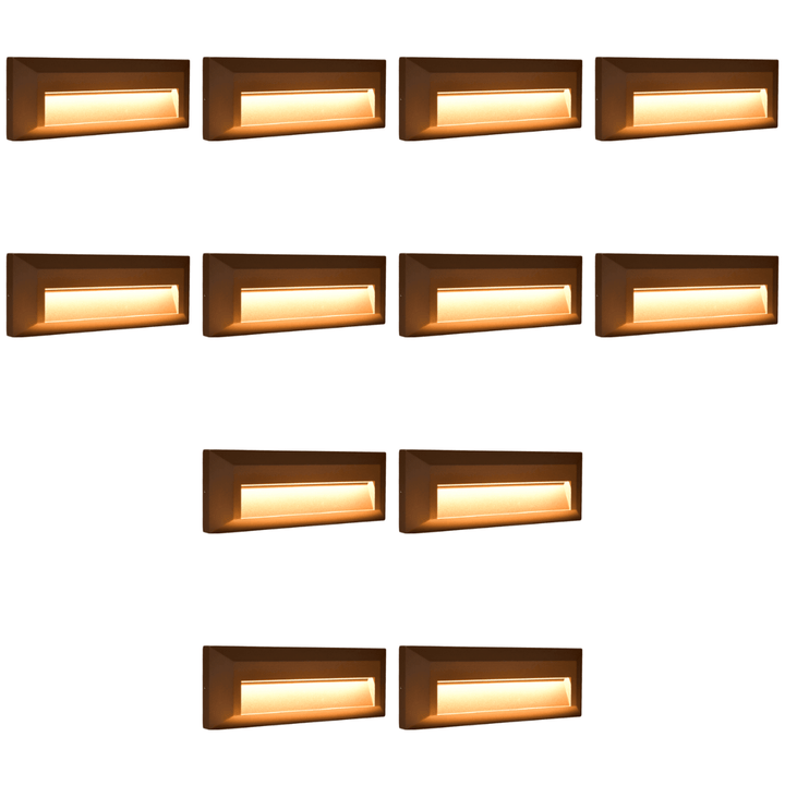 STA04 4x/8x/12x Package 3+3W 3CCT 3000K/4000K/5000K Low Voltage Cast Aluminum Rectangular Surface Mount LED Step or Deck Light