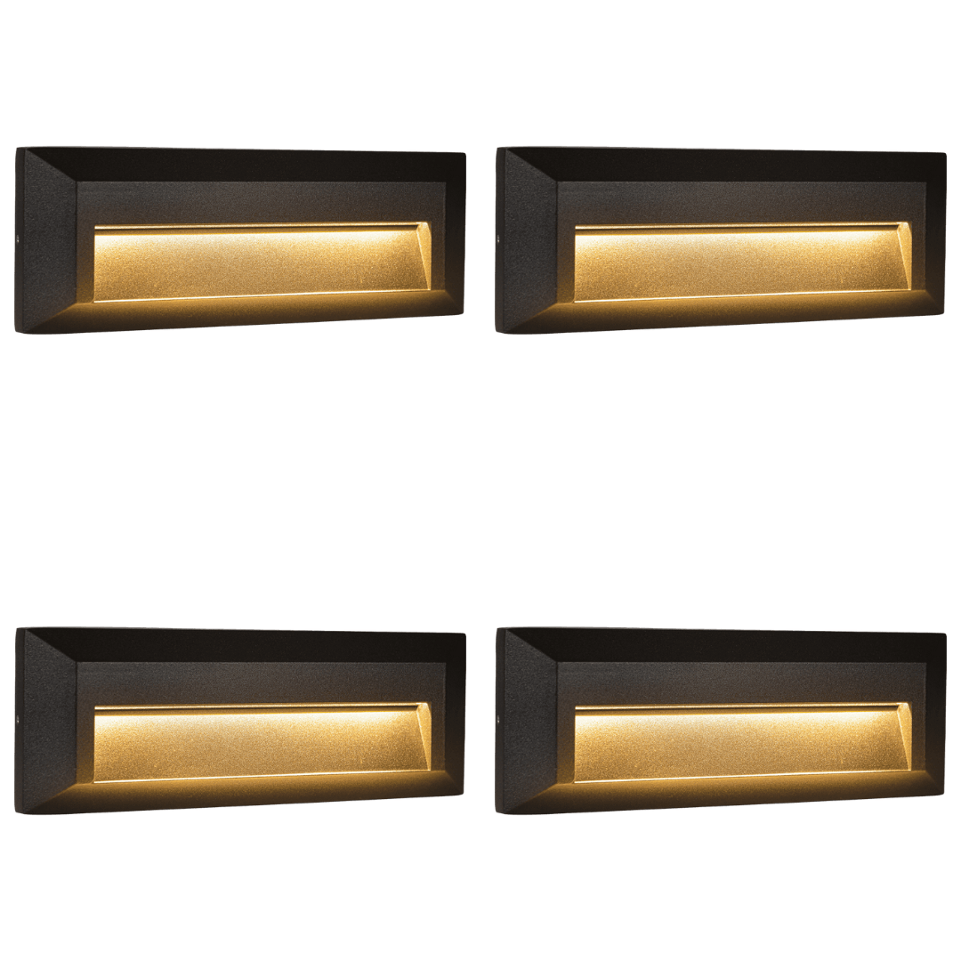 STA04 4x/8x/12x Package 3+3W 3CCT 3000K/4000K/5000K Low Voltage Cast Aluminum Rectangular Surface Mount LED Step or Deck Light