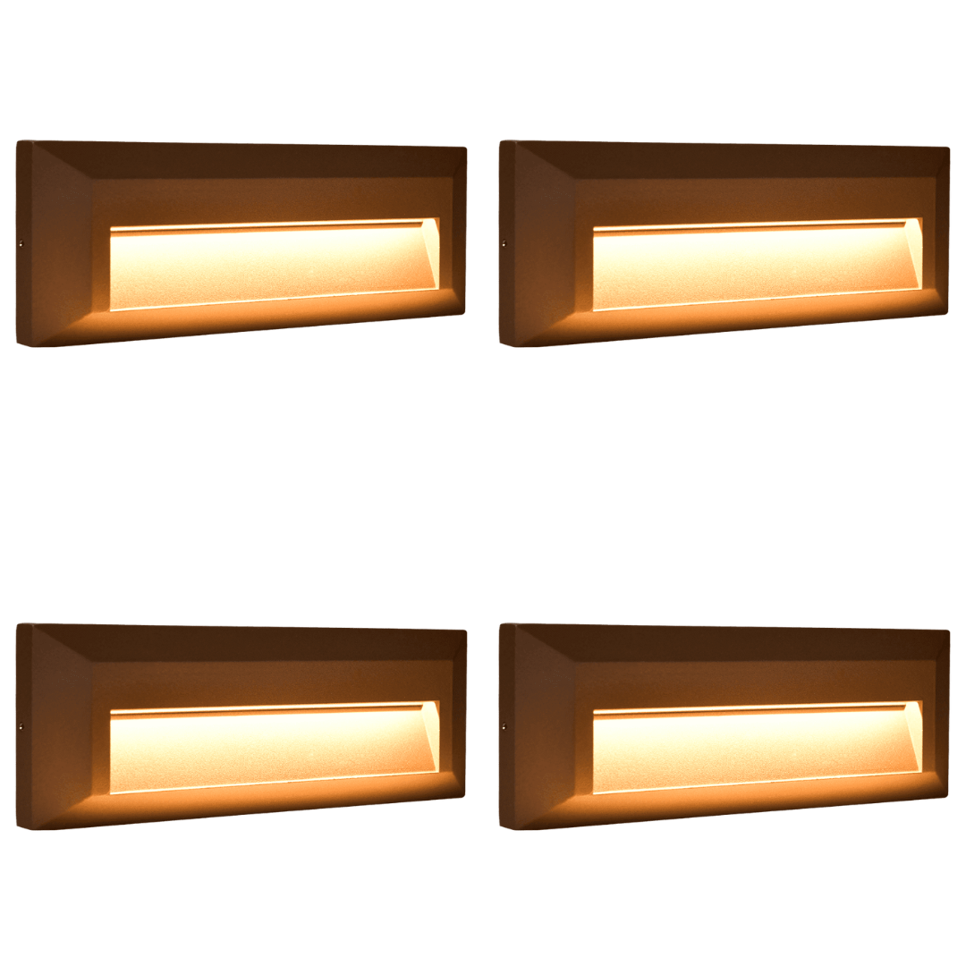 STA04 4x/8x/12x Package 3+3W 3CCT 3000K/4000K/5000K Low Voltage Cast Aluminum Rectangular Surface Mount LED Step or Deck Light