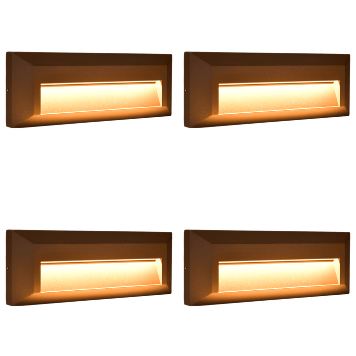 STA04 4x/8x/12x Package 3+3W 3CCT 3000K/4000K/5000K Low Voltage Cast Aluminum Rectangular Surface Mount LED Step or Deck Light