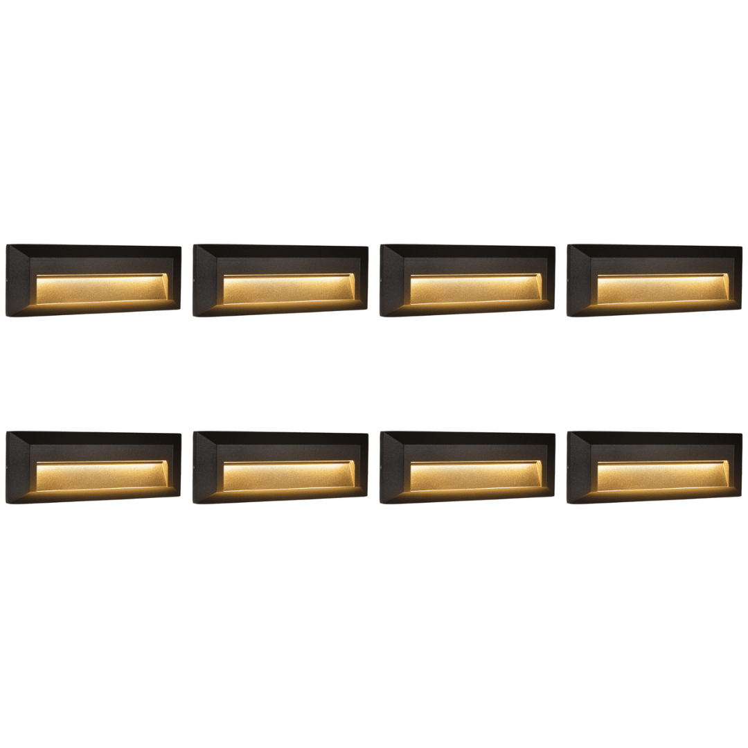 STA04 4x/8x/12x Package 3+3W 3CCT 3000K/4000K/5000K Low Voltage Cast Aluminum Rectangular Surface Mount LED Step or Deck Light