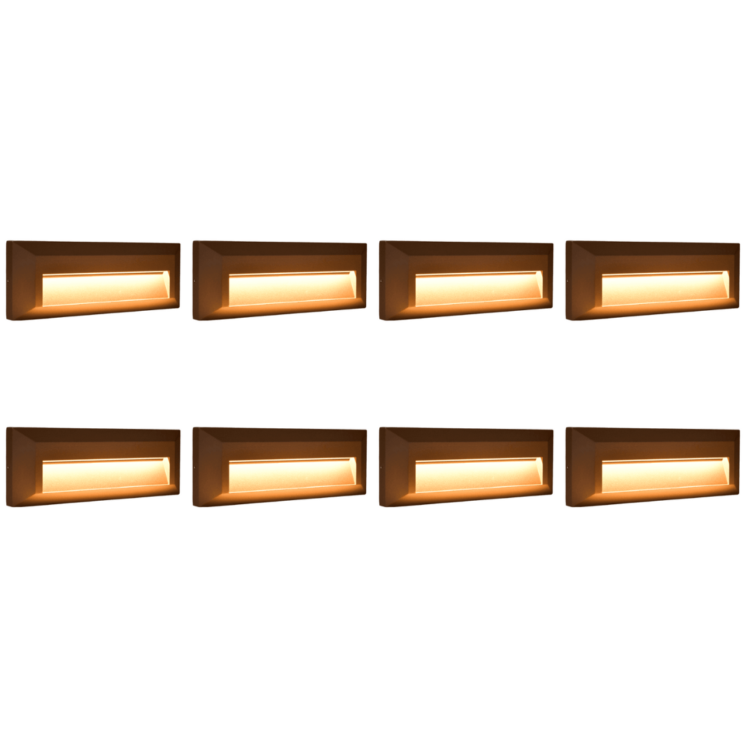 STA04 4x/8x/12x Package 3+3W 3CCT 3000K/4000K/5000K Low Voltage Cast Aluminum Rectangular Surface Mount LED Step or Deck Light