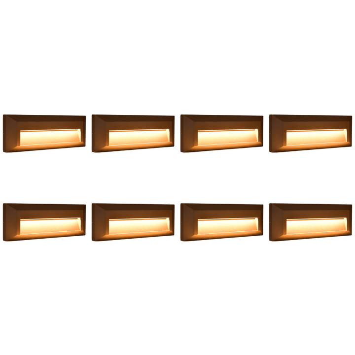 STA04 4x/8x/12x Package 3+3W 3CCT 3000K/4000K/5000K Low Voltage Cast Aluminum Rectangular Surface Mount LED Step or Deck Light