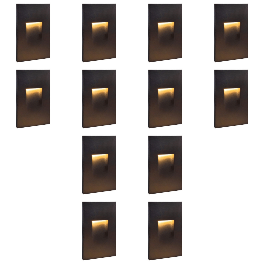 STA06 4x/8x/12x Package 3.5W 3000K Warm White Integrated Rectangular Waterproof Vertical LED Stair Step Light Wall Lighting Fixture