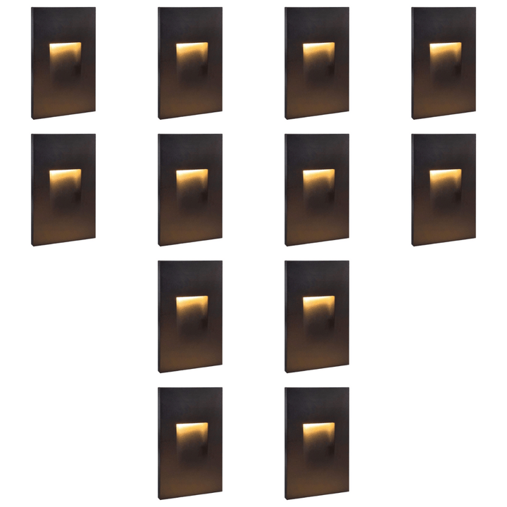 STA06 4x/8x/12x Package 3.5W 3000K Warm White Integrated Rectangular Waterproof Vertical LED Stair Step Light Wall Lighting Fixture
