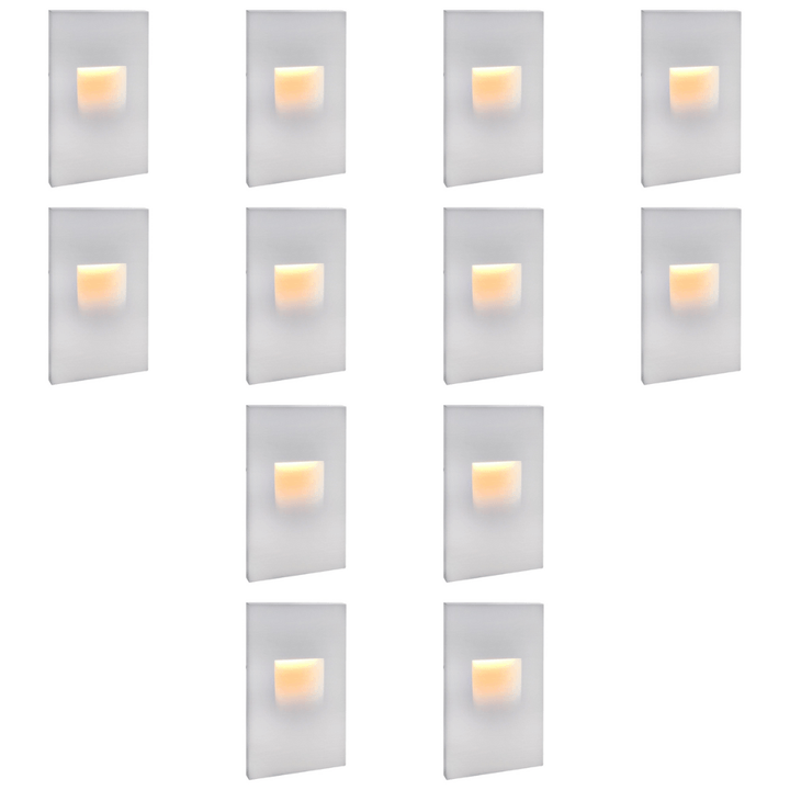 STA06 4x/8x/12x Package 3.5W 3000K Warm White Integrated Rectangular Waterproof Vertical LED Stair Step Light Wall Lighting Fixture
