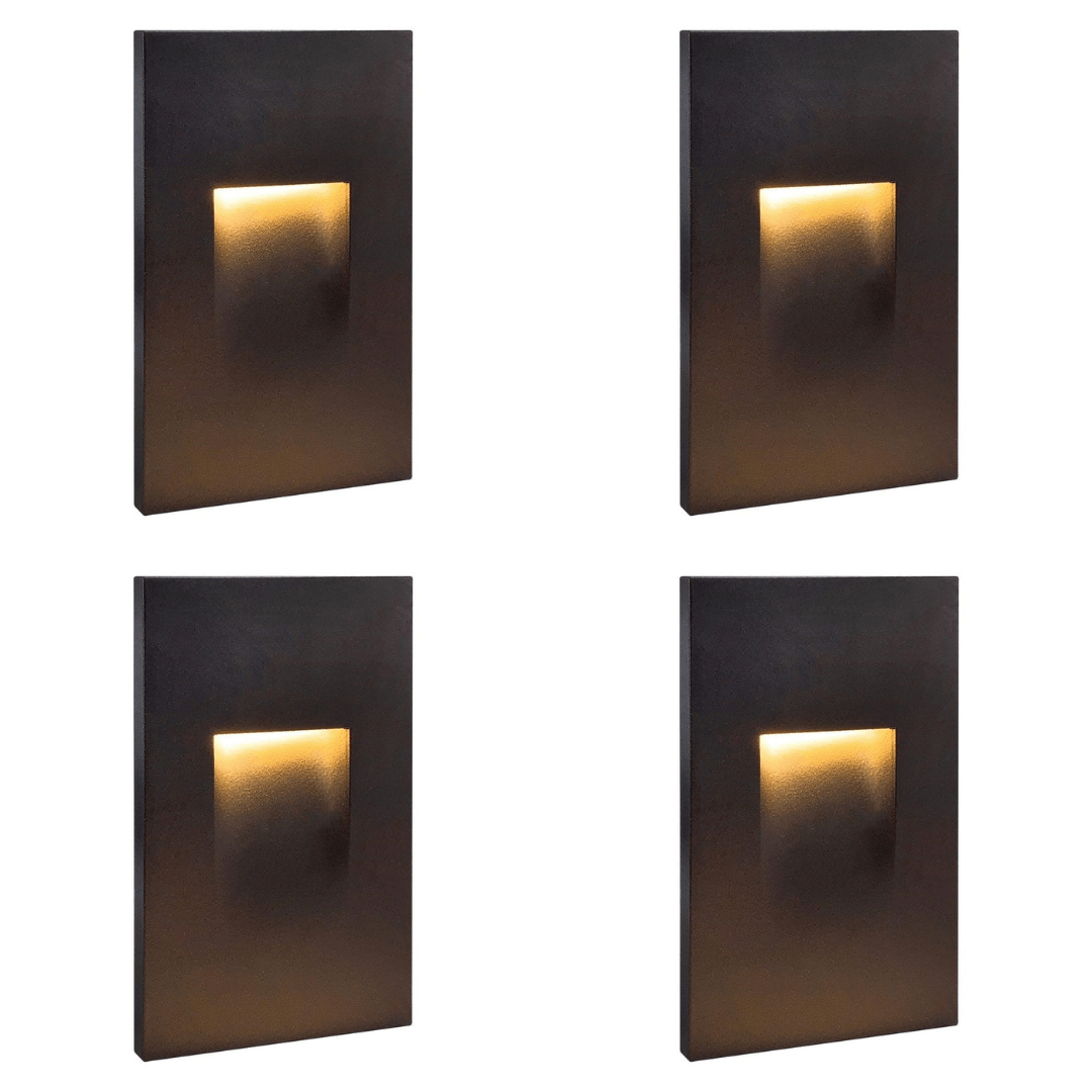 STA06 4x/8x/12x Package 3.5W 3000K Warm White Integrated Rectangular Waterproof Vertical LED Stair Step Light Wall Lighting Fixture