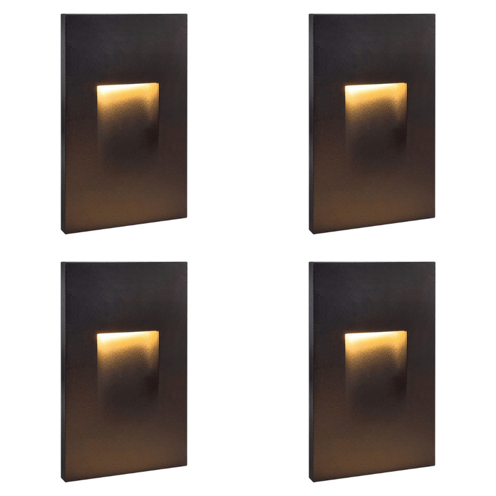 STA06 4x/8x/12x Package 3.5W 3000K Warm White Integrated Rectangular Waterproof Vertical LED Stair Step Light Wall Lighting Fixture