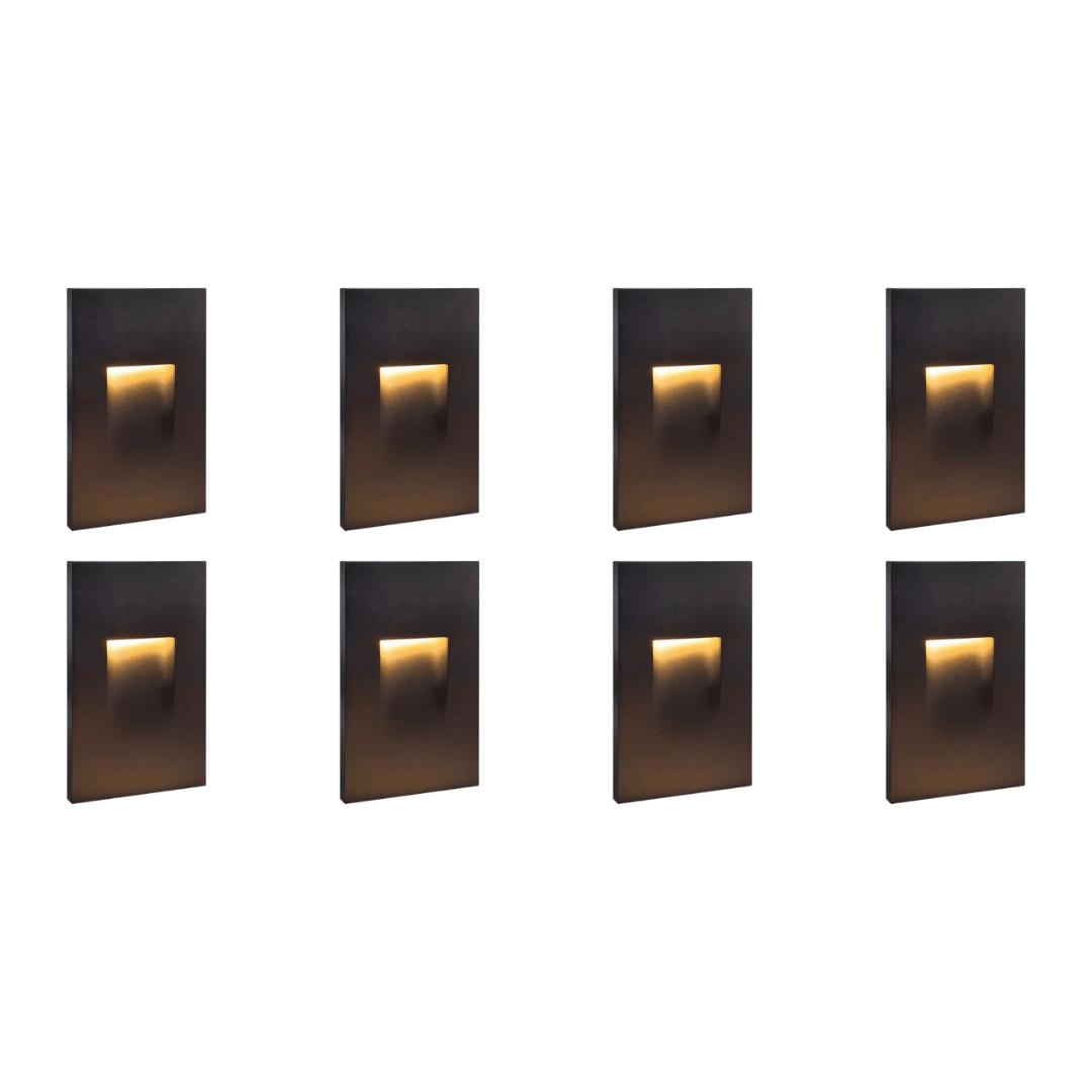 STA06 4x/8x/12x Package 3.5W 3000K Warm White Integrated Rectangular Waterproof Vertical LED Stair Step Light Wall Lighting Fixture
