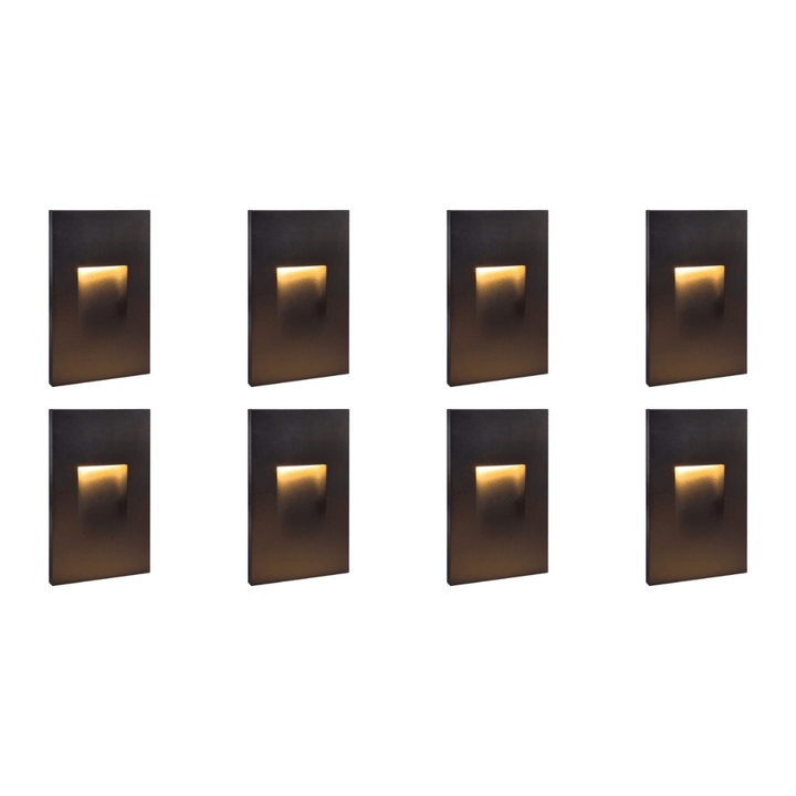 STA06 4x/8x/12x Package 3.5W 3000K Warm White Integrated Rectangular Waterproof Vertical LED Stair Step Light Wall Lighting Fixture