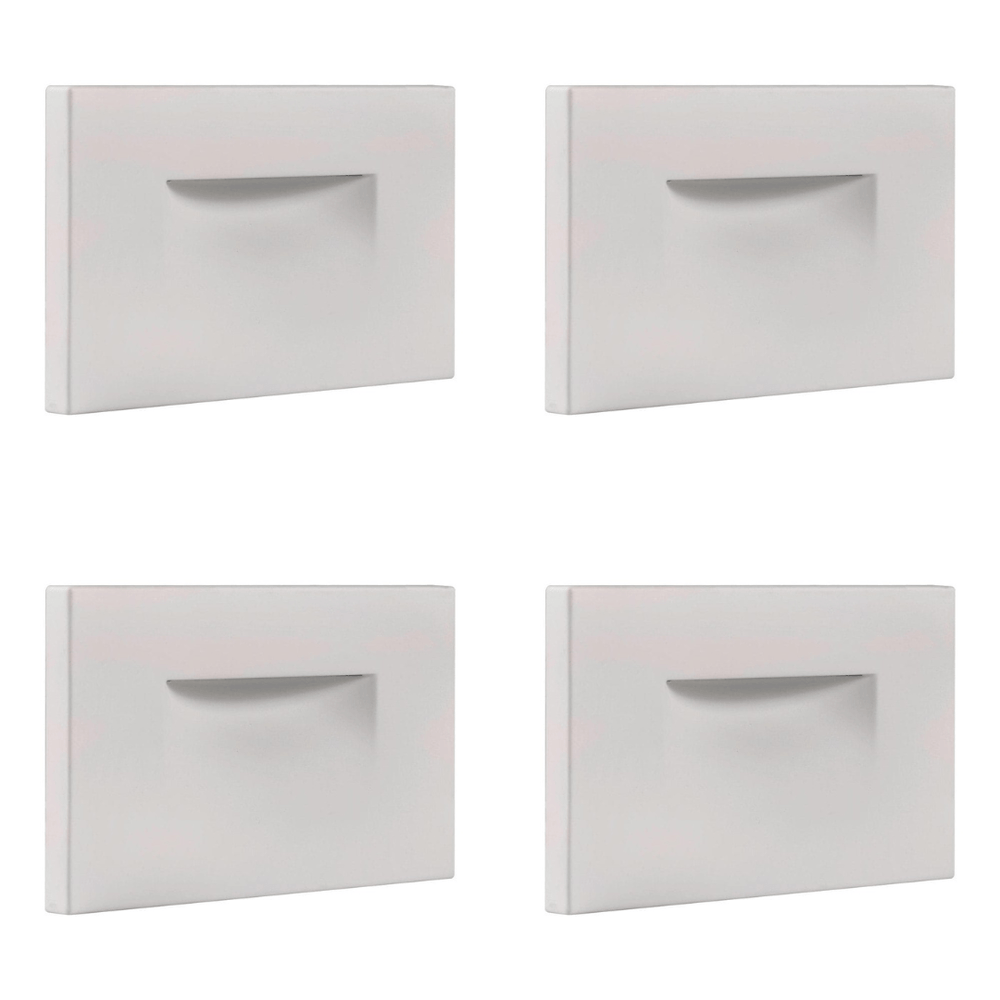 Outdoor Landscape Lighting LED 12V Low Voltage STA07 4x/8x/12x Package 3W 12V Low Voltage 3CCT Rectangular Waterproof Horizontal LED Aluminum Stairs Step Light Fixture White 4 Pack