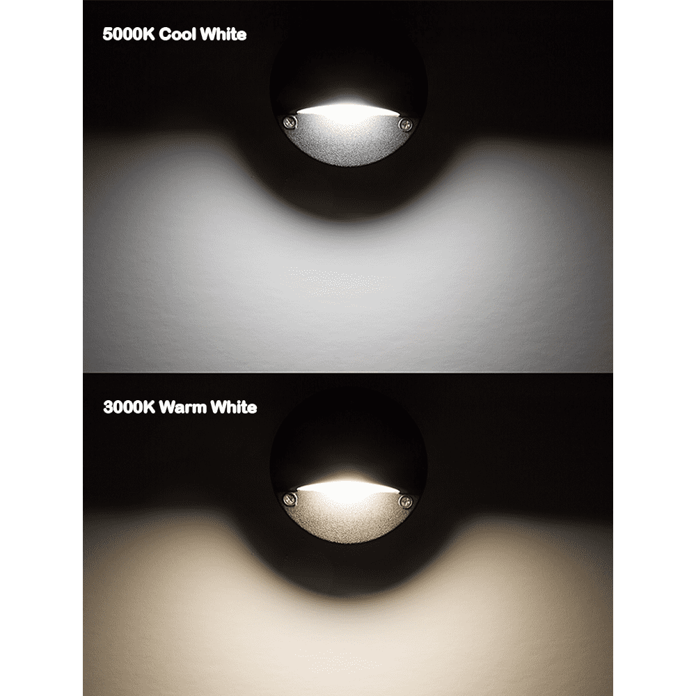 LED Eyelid Deck Light - Black - Low Voltage Step Light - 3000K