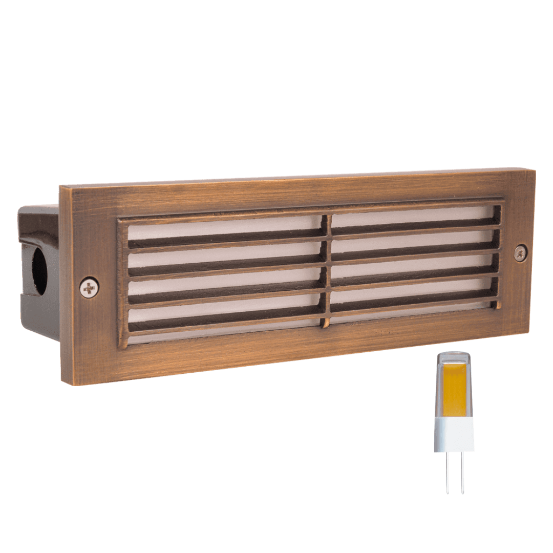 STB03 4x/8x/12x Package Louver Horizontal LED Brick Lights Warm White Edge Outdoor Step Light 3W 3000K Bulb