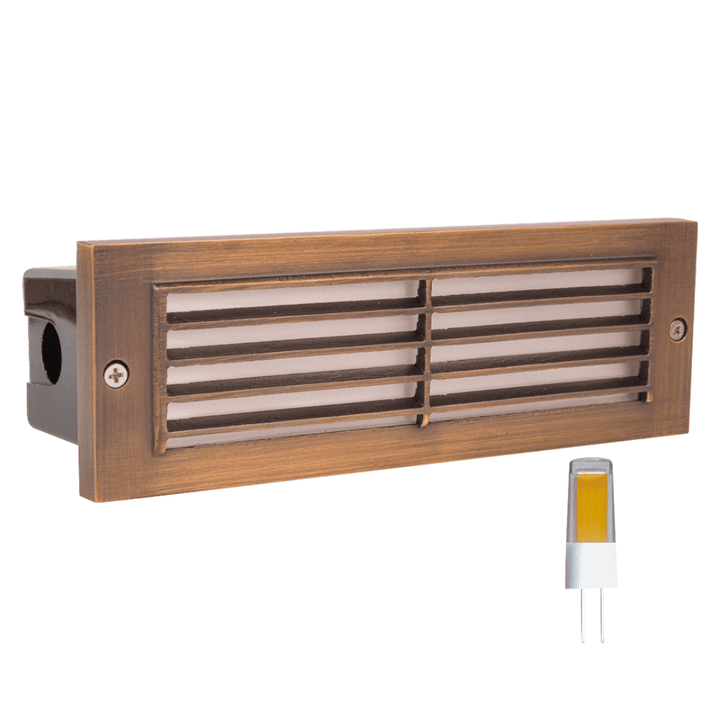 STB03 4x/8x/12x Package Louver Horizontal LED Brick Lights Warm White Edge Outdoor Step Light 3W 3000K Bulb