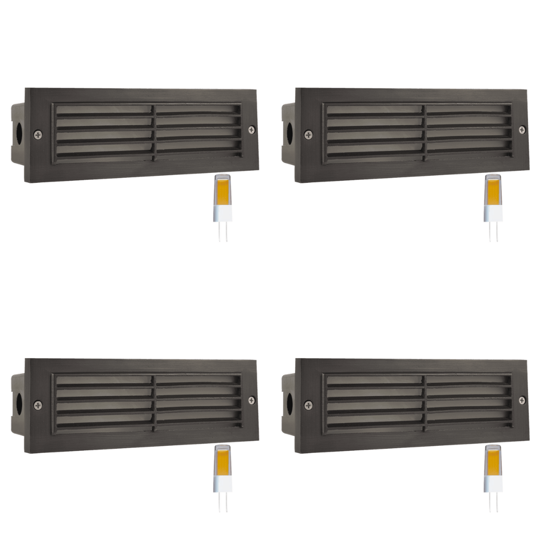 STB03 4x/8x/12x Package Louver Horizontal LED Brick Lights Warm White Edge Outdoor Step Light 3W 3000K Bulb