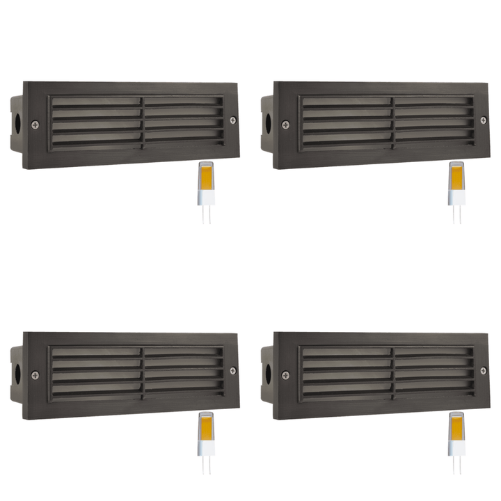 STB03 4x/8x/12x Package Louver Horizontal LED Brick Lights Warm White Edge Outdoor Step Light 3W 3000K Bulb