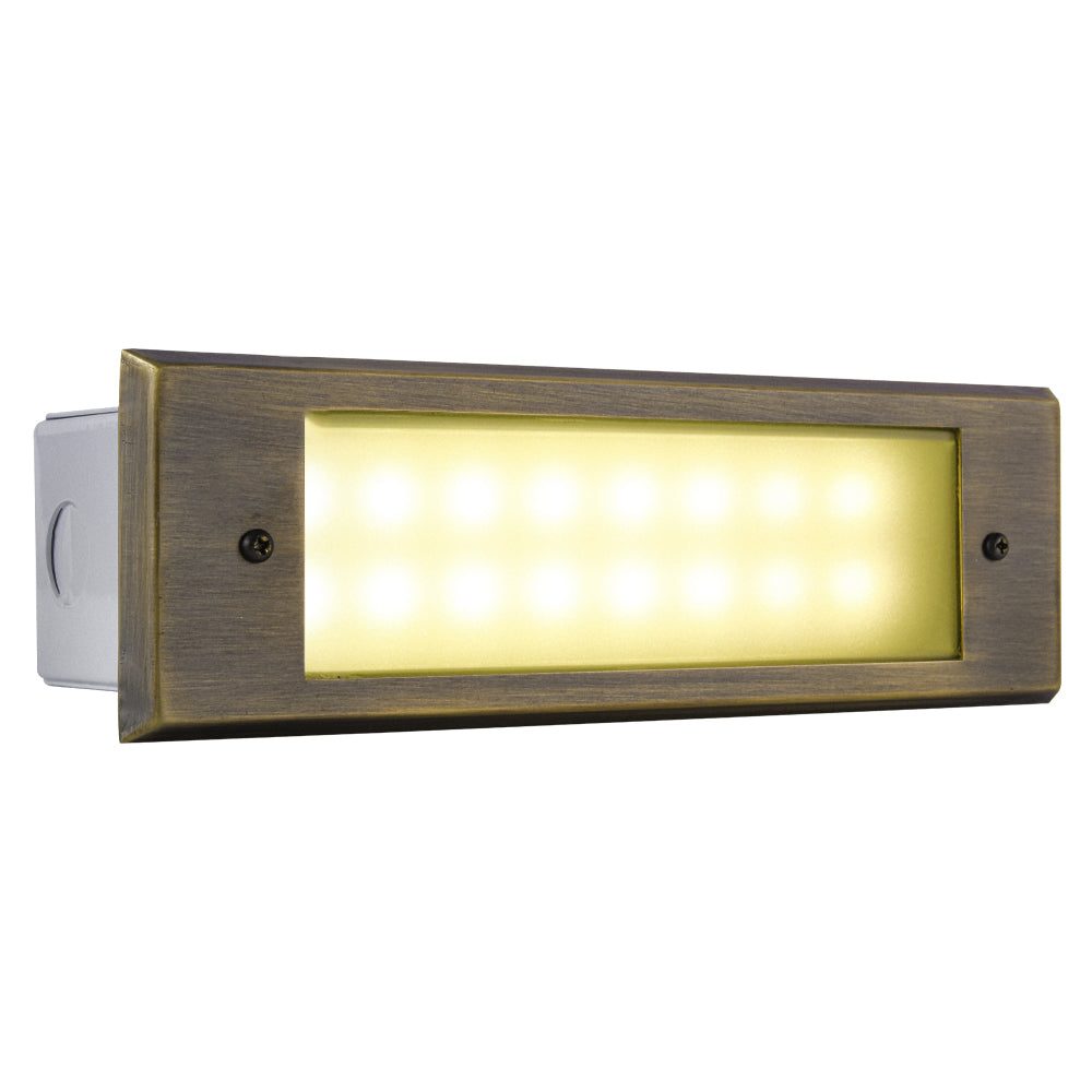 STB10 Cast Brass Step Light | 3W Integrated LED Low Voltage Landscape Light - Sun Bright Lighting