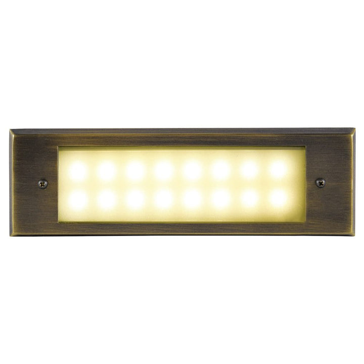 STB10 Cast Brass Step Light | 3W Integrated LED Low Voltage Landscape Light - Sun Bright Lighting